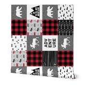 Favorite Things Patchwork Wholecloth (90) || woodland cheater quilt  red