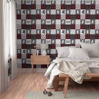 Favorite Things Patchwork Wholecloth (90) || woodland cheater quilt  red