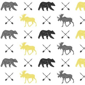 moose bear and arrows (small scale) || yellow