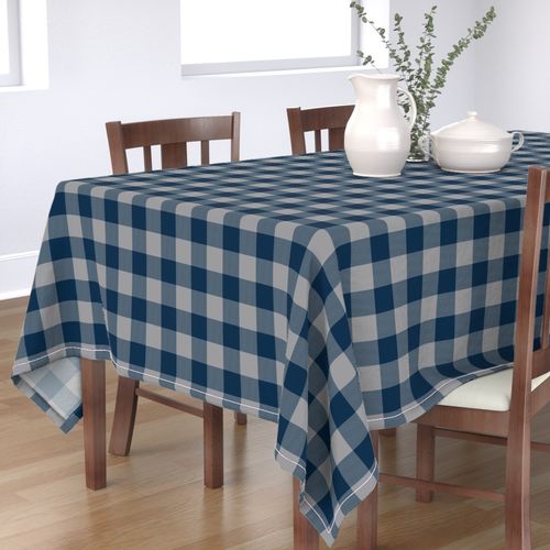 Big Buffalo Plaid Blue And White by sugarpinedesign Checked Table Runner Retro  Blue Plaid Cotton Sateen Table Runner by Spoonflower
