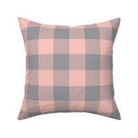 Big Buffalo Plaid - coral and grey check