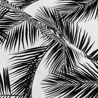 palm leaves - black on white, small. silhuettes tropical forest black white hot summer palm plant tree leaves fabric wallpaper giftwrap