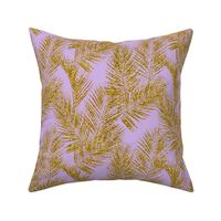 gold glitter plam leaves - lavender, mini