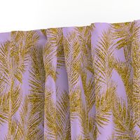 gold glitter plam leaves - lavender, mini