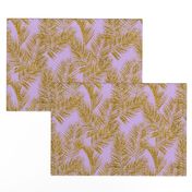 gold glitter plam leaves - lavender, mini