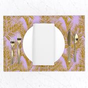 gold glitter plam leaves - lavender, mini