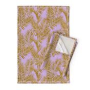 gold glitter plam leaves - lavender, mini