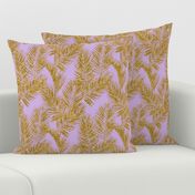 gold glitter plam leaves - lavender, mini