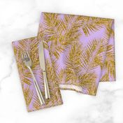 gold glitter plam leaves - lavender, mini