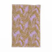 gold glitter plam leaves - lavender, mini