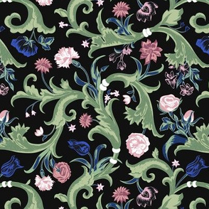 Baroque flower pattern