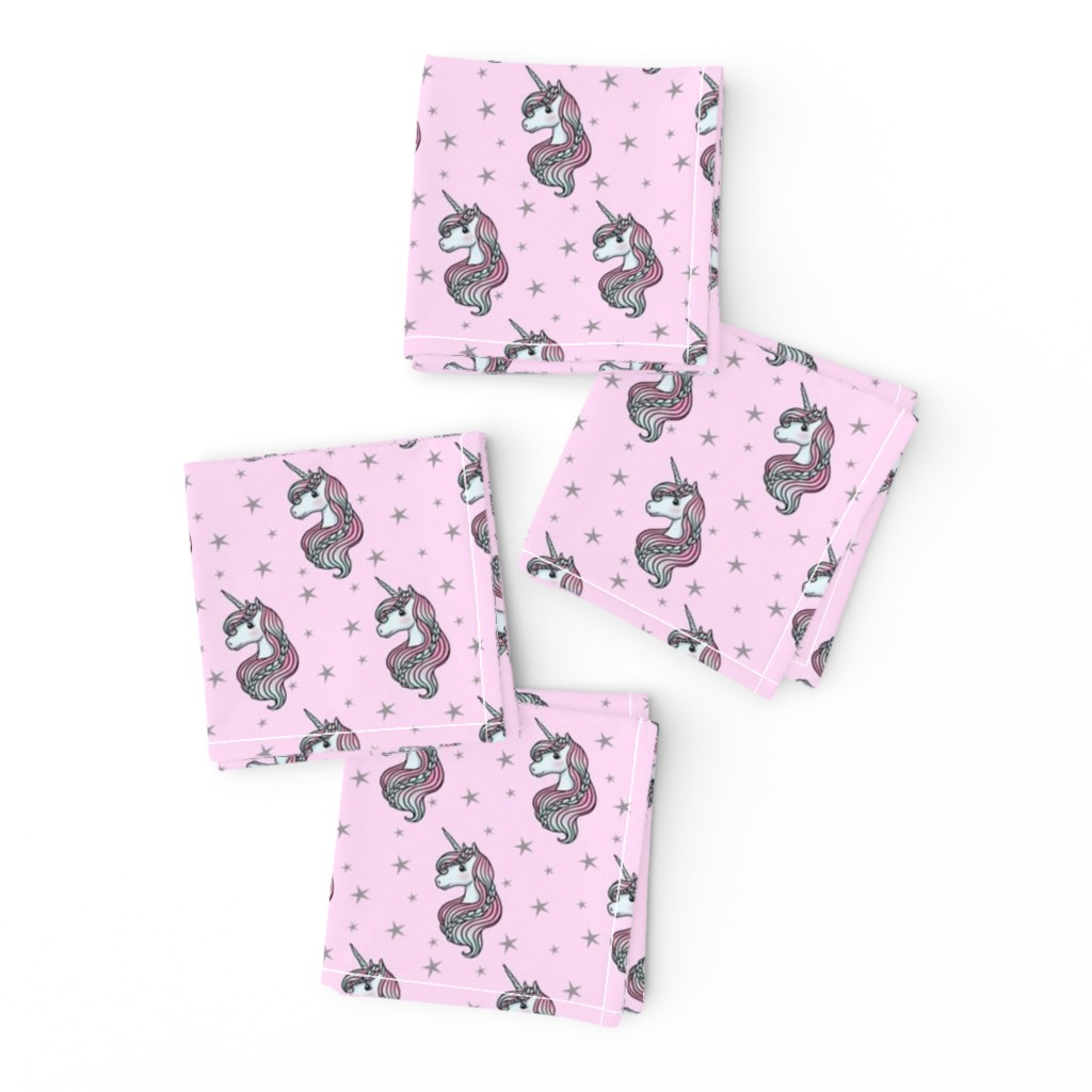 Unicorn - Pink & Grey, Unicorn and Stars - SMALL