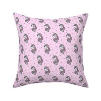 Unicorn - Pink & Grey, Unicorn and Stars - SMALL