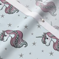 Unicorn - Blue & Grey, Unicorn and Stars - SMALL