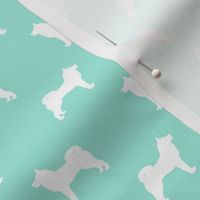 akita dog fabric - akita silhouette - dog silhouette design - aqua