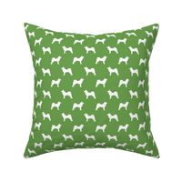 akita dog fabric - akita silhouette - dog silhouette design - asparagus green