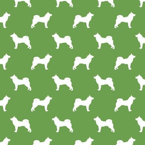 akita dog fabric - akita silhouette - dog silhouette design - asparagus green