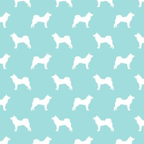 akita dog fabric - akita silhouette - dog silhouette design - blue tint