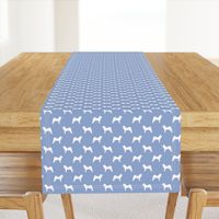 akita dog fabric - akita silhouette - dog silhouette design - cerulean