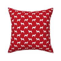 akita dog fabric - akita silhouette - dog silhouette design - fire red