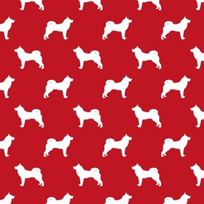 akita dog fabric - akita silhouette - dog silhouette design - fire red