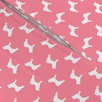 akita dog fabric - akita silhouette - dog silhouette design - flamingo pink