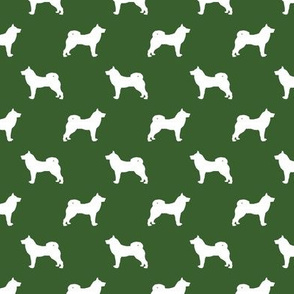 akita dog fabric - akita silhouette - dog silhouette design - garden green