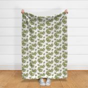 palm leaves - olive green on white