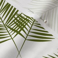 palm leaves - olive green on white