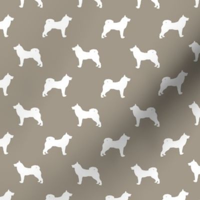 akita dog fabric - akita silhouette - dog silhouette design - medium brown