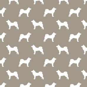 akita dog fabric - akita silhouette - dog silhouette design - medium brown