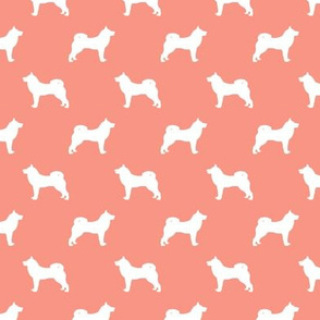 akita dog fabric - akita silhouette - dog silhouette design - peach