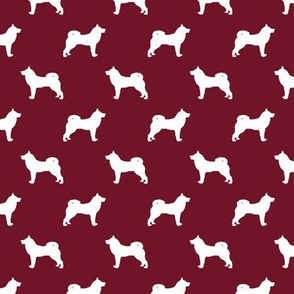 akita dog fabric - akita silhouette - dog silhouette design - ruby red