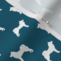 akita dog fabric - akita silhouette - dog silhouette design - sapphire