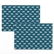 akita dog fabric - akita silhouette - dog silhouette design - sapphire