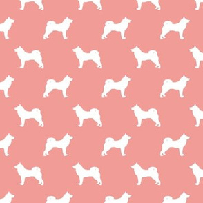 akita dog fabric - akita silhouette - dog silhouette design - sweet pink