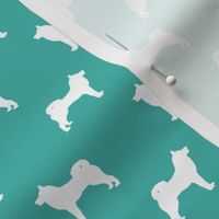 akita dog fabric - akita silhouette - dog silhouette design - turquoise
