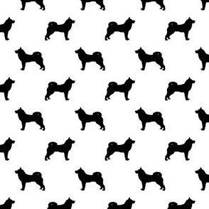akita dog fabric - akita silhouette - dog silhouette design - white and black