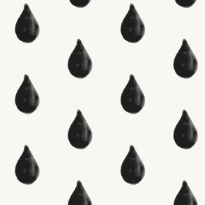Raindrops - watercolor black and white, watercolour monochrome 