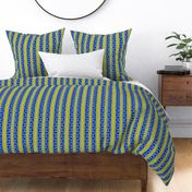 SWAN STRIPE Royal Blue and Olive Green 