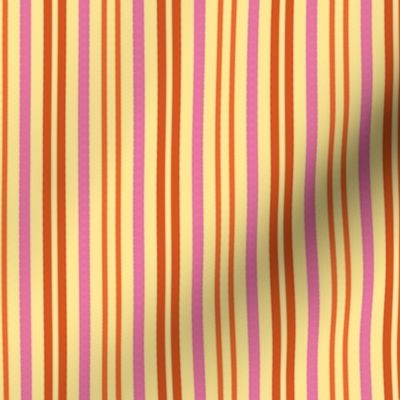 Carmine Spackle Stripes Yellow Terra Cotta Orange Pink