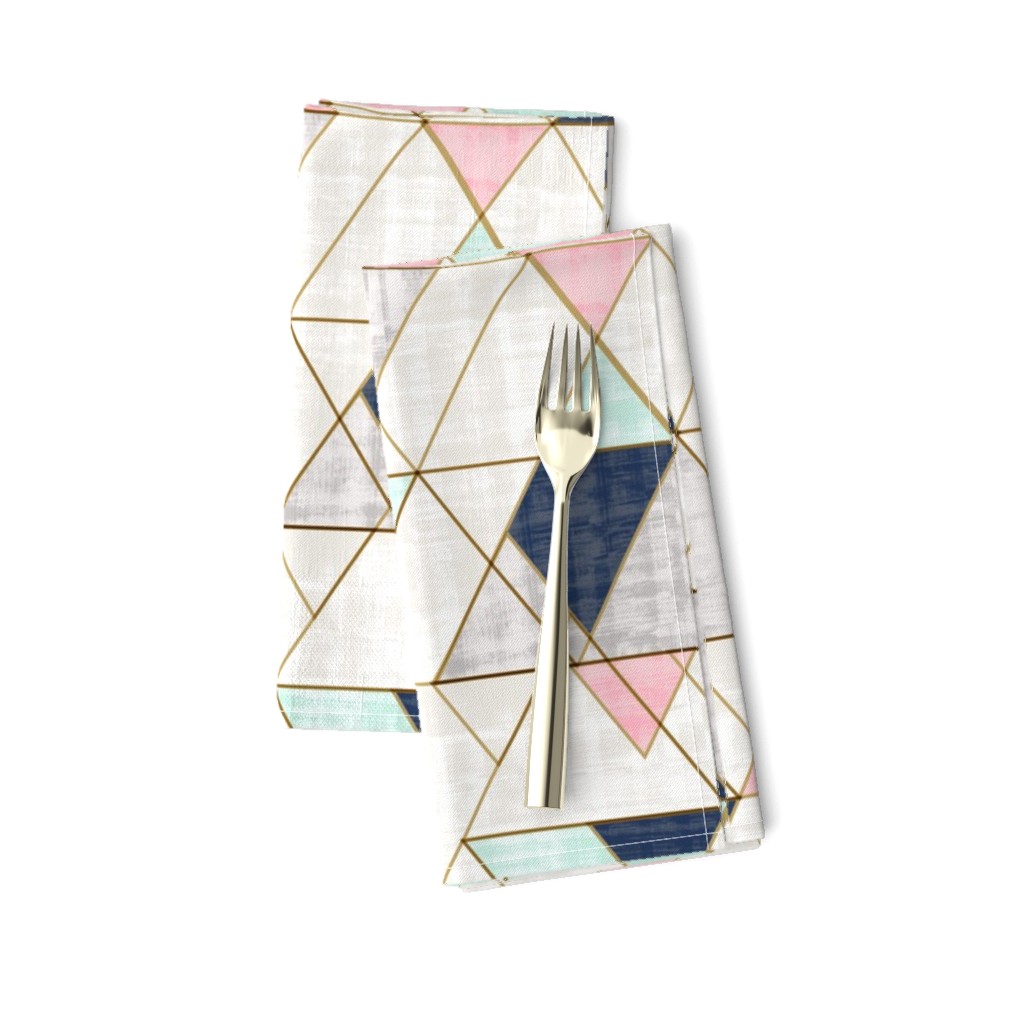 Mod Triangles Navy Mint Pink