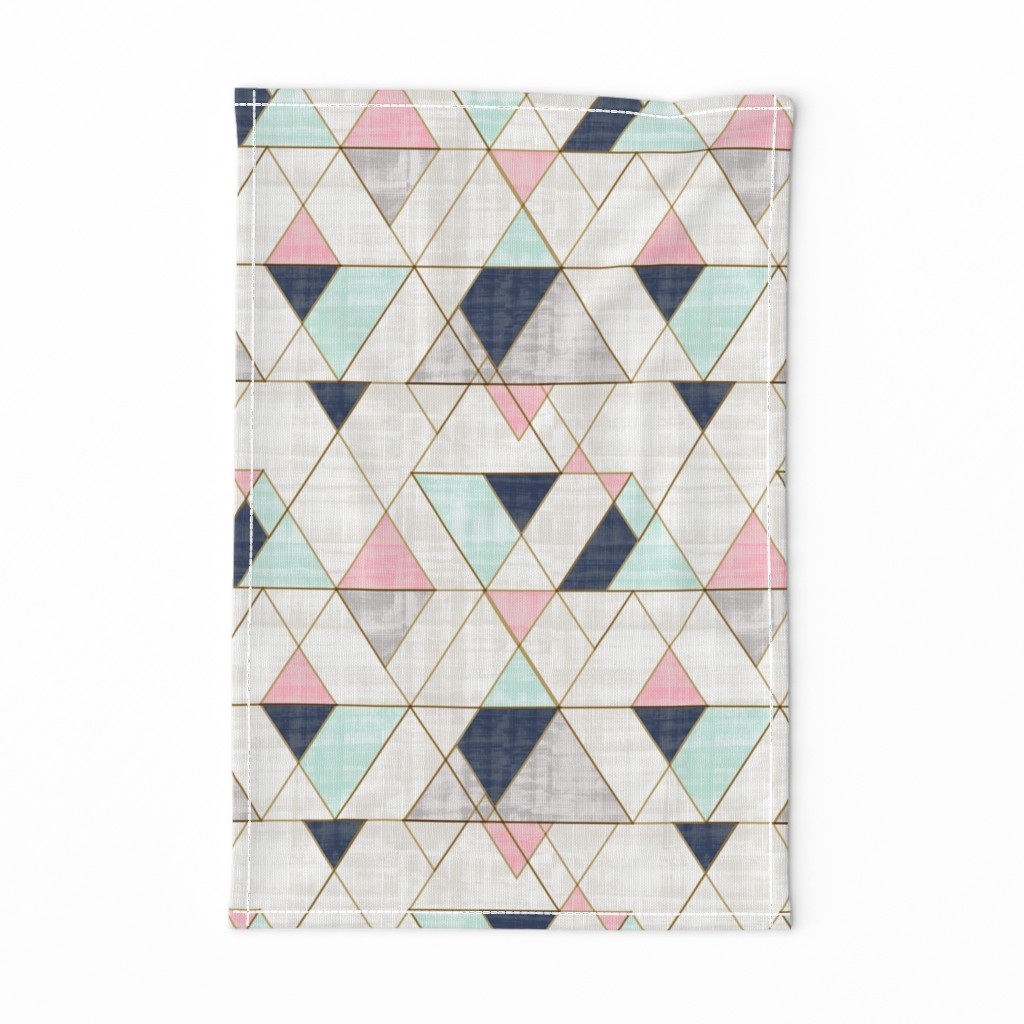 Mod Triangles Navy Mint Pink