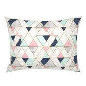 Mod Triangles Navy Mint Pink