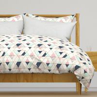 Mod Triangles Navy Mint Pink