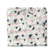 Mod Triangles Navy Mint Pink