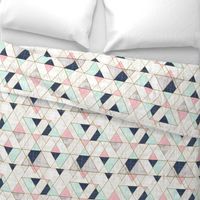 Mod Triangles Navy Mint Pink