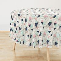 Mod Triangles Navy Mint Pink