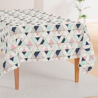 Mod Triangles Navy Mint Pink