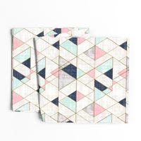 Mod Triangles Navy Mint Pink